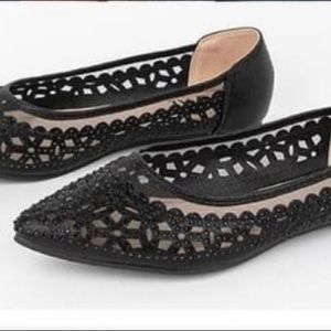 Metallic beaded shoes